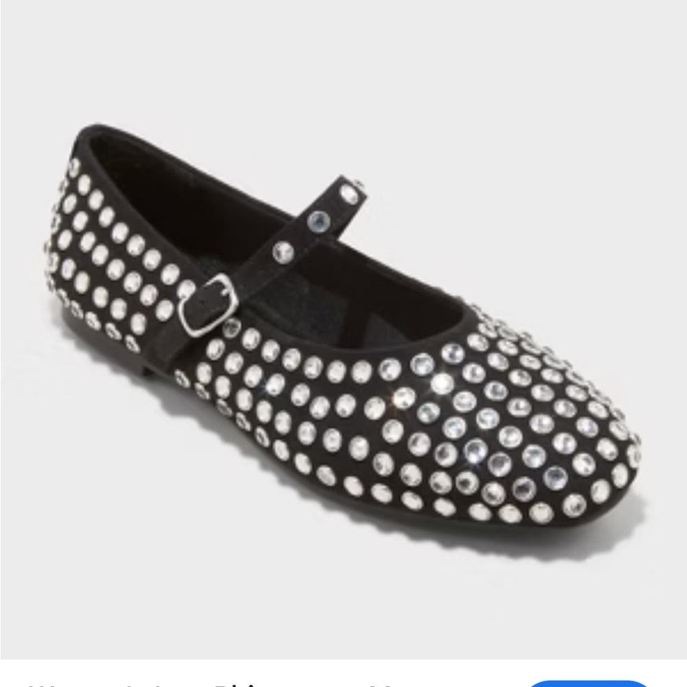 $30 was $40 A New Day Issa Black and silver Rhinestone mary jane  Flats size 9